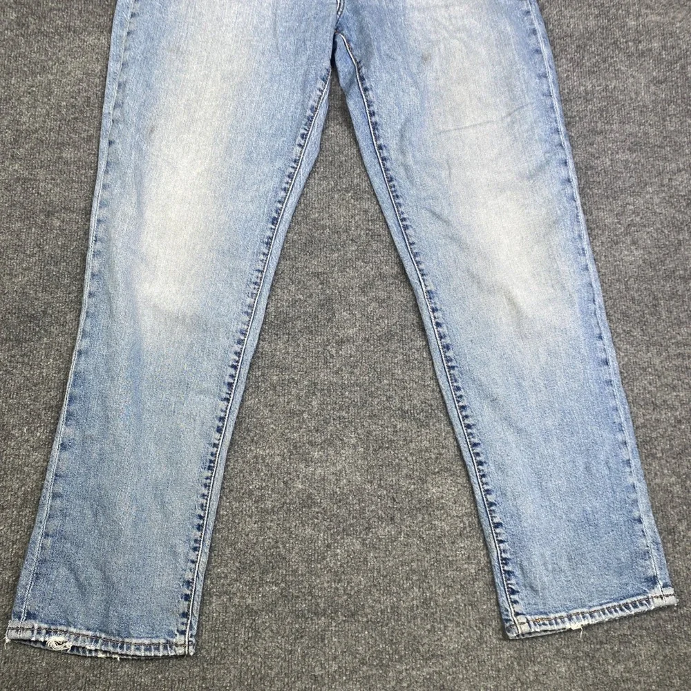 Levis Premium 514 Straight Fit Light Wash Blue Denim Jeans Mens 36x32